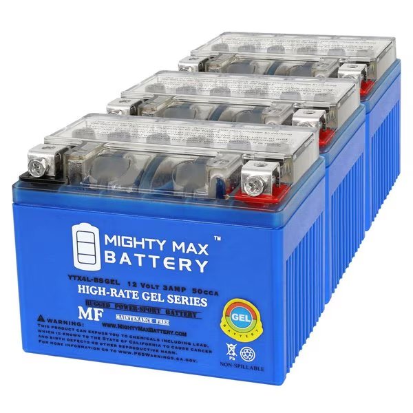 YTX4L-BSGEL 12V 3AH GEL Replacement Battery compatible with Suzuki DR650S E 92-93 - 3PK, Mighty Max Battery, Mfr#: MAX4034429